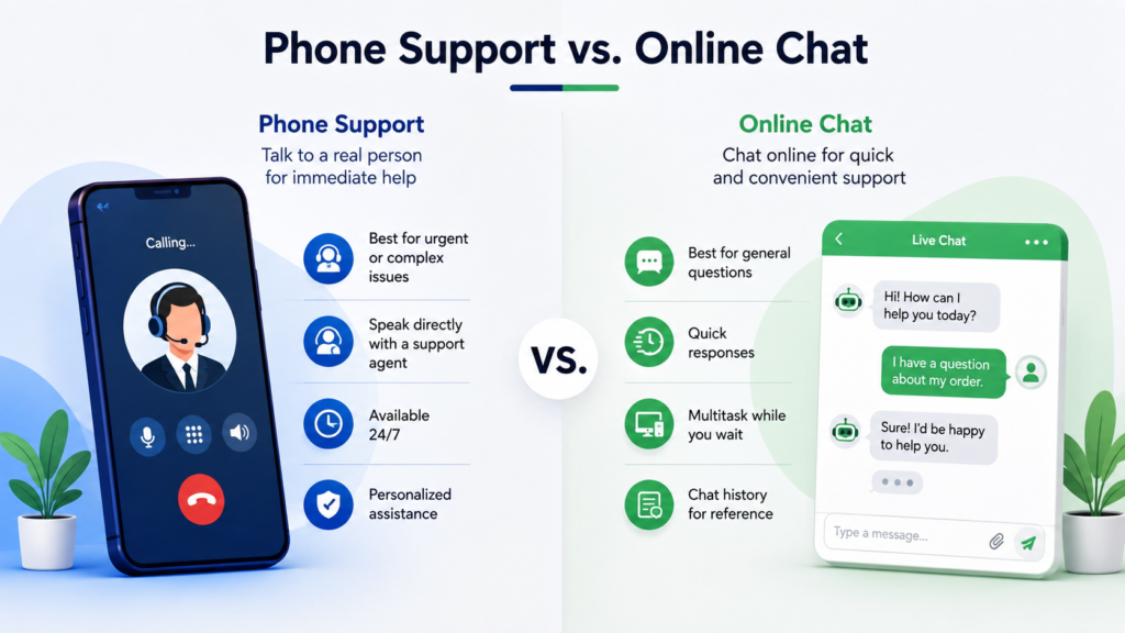 Phone Support vs. Online Chat